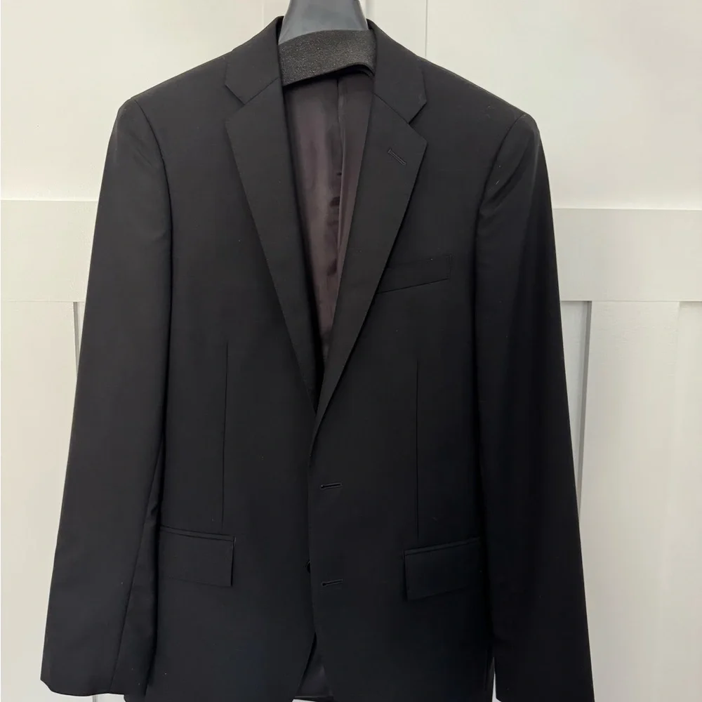 J.Crew Ludlow Italian Wool Suit Jacket 36R Slim Fit Black - Picture 2 of 4